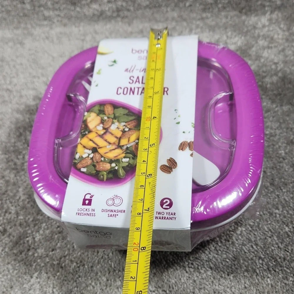 Bentgo Salad Container Purple All-in-One Lunch‎ Box with Fork BGOSAL-P